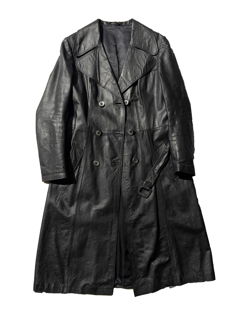 Leather trench coat