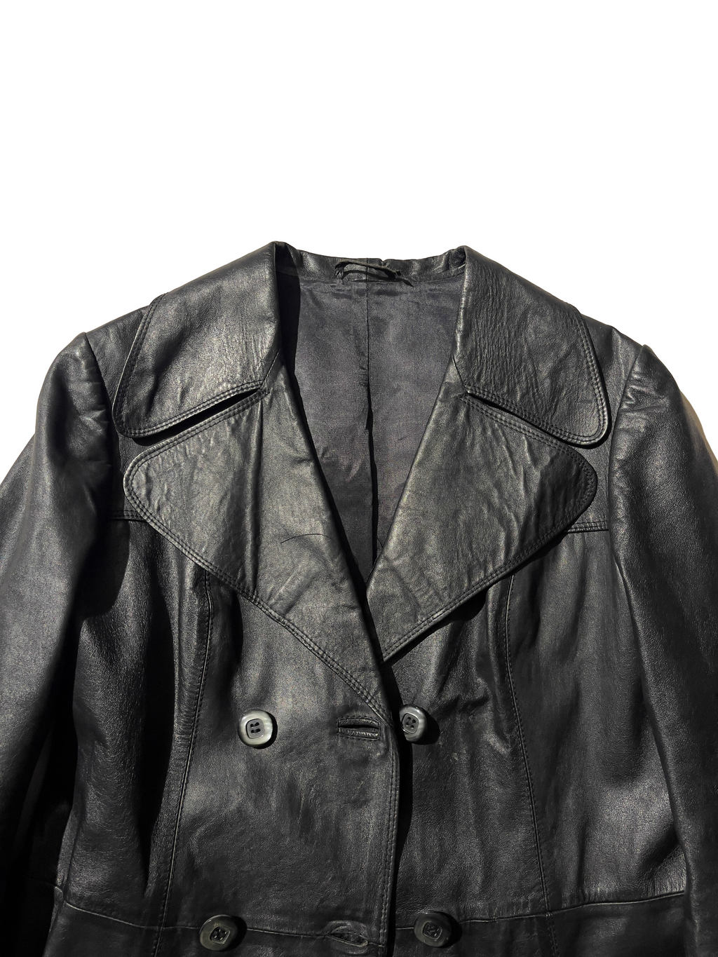 Leather trench coat