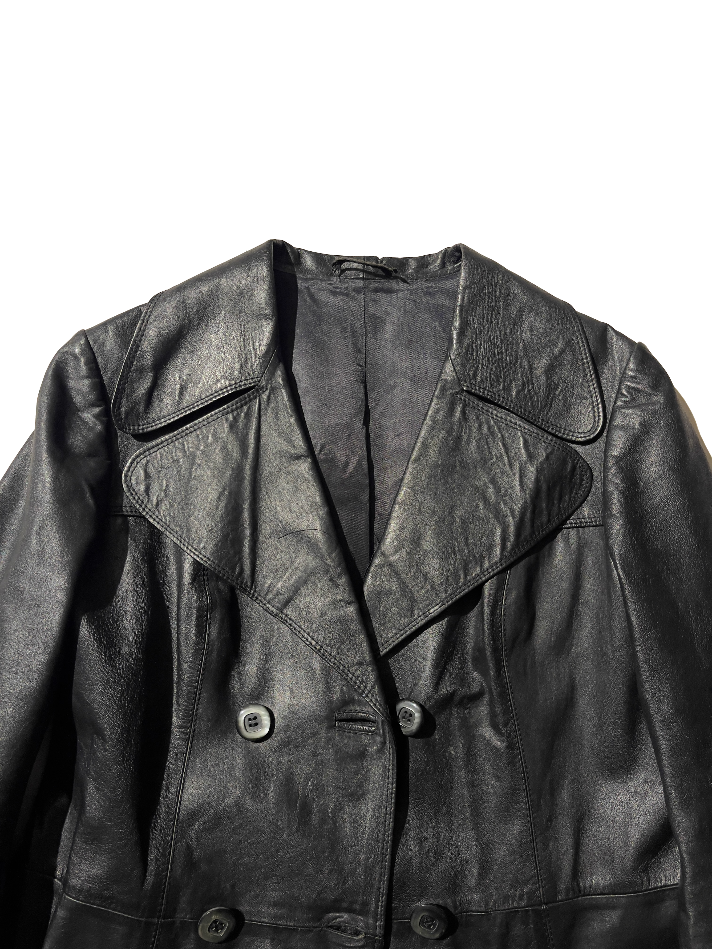 Leather trench coat