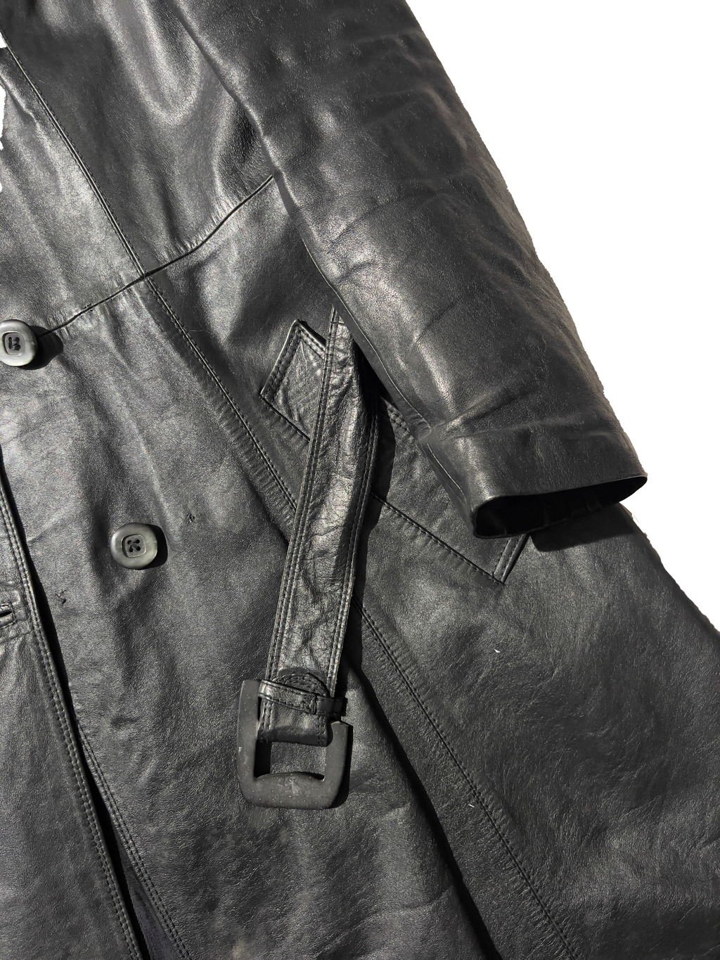 Leather trench coat