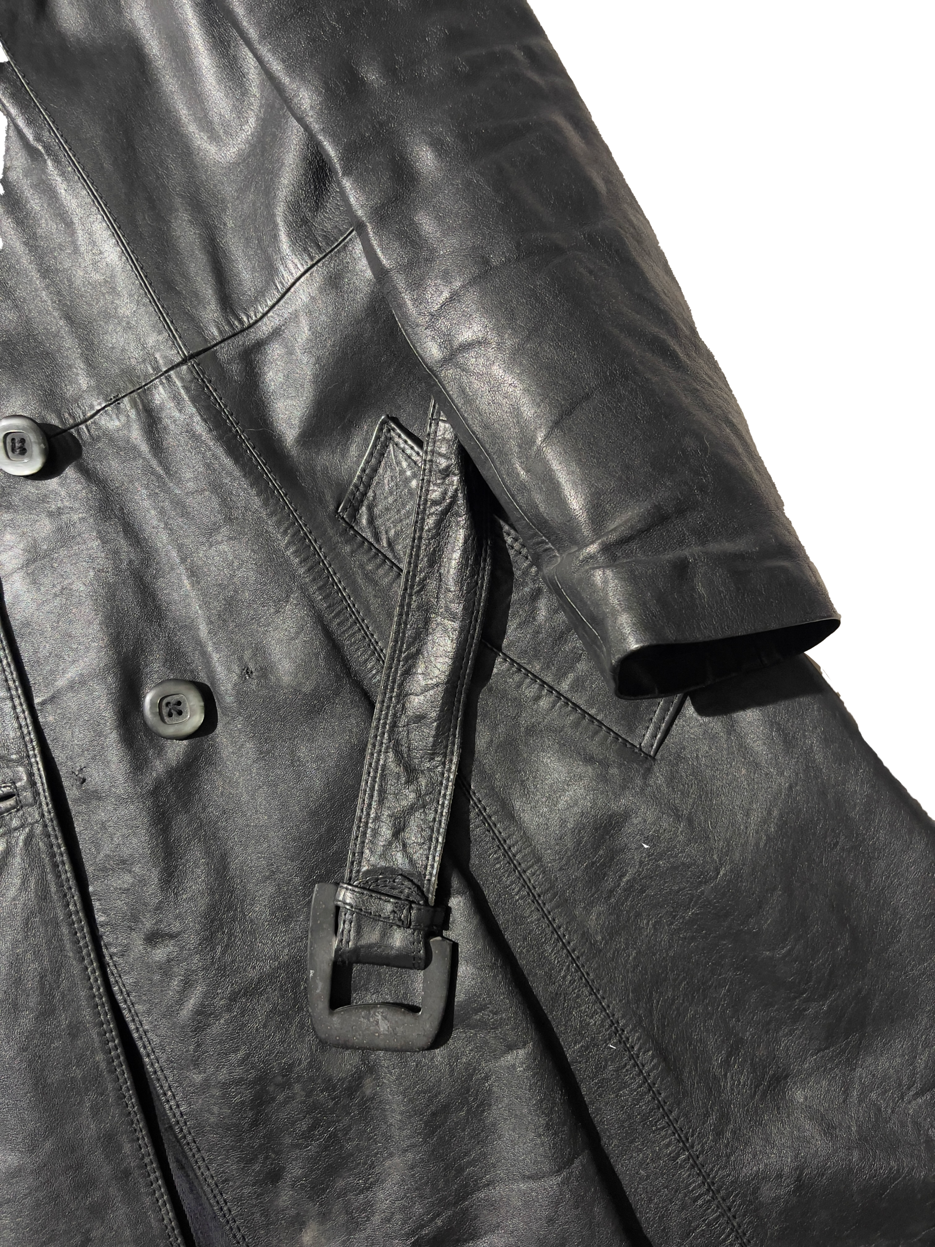 Leather trench coat