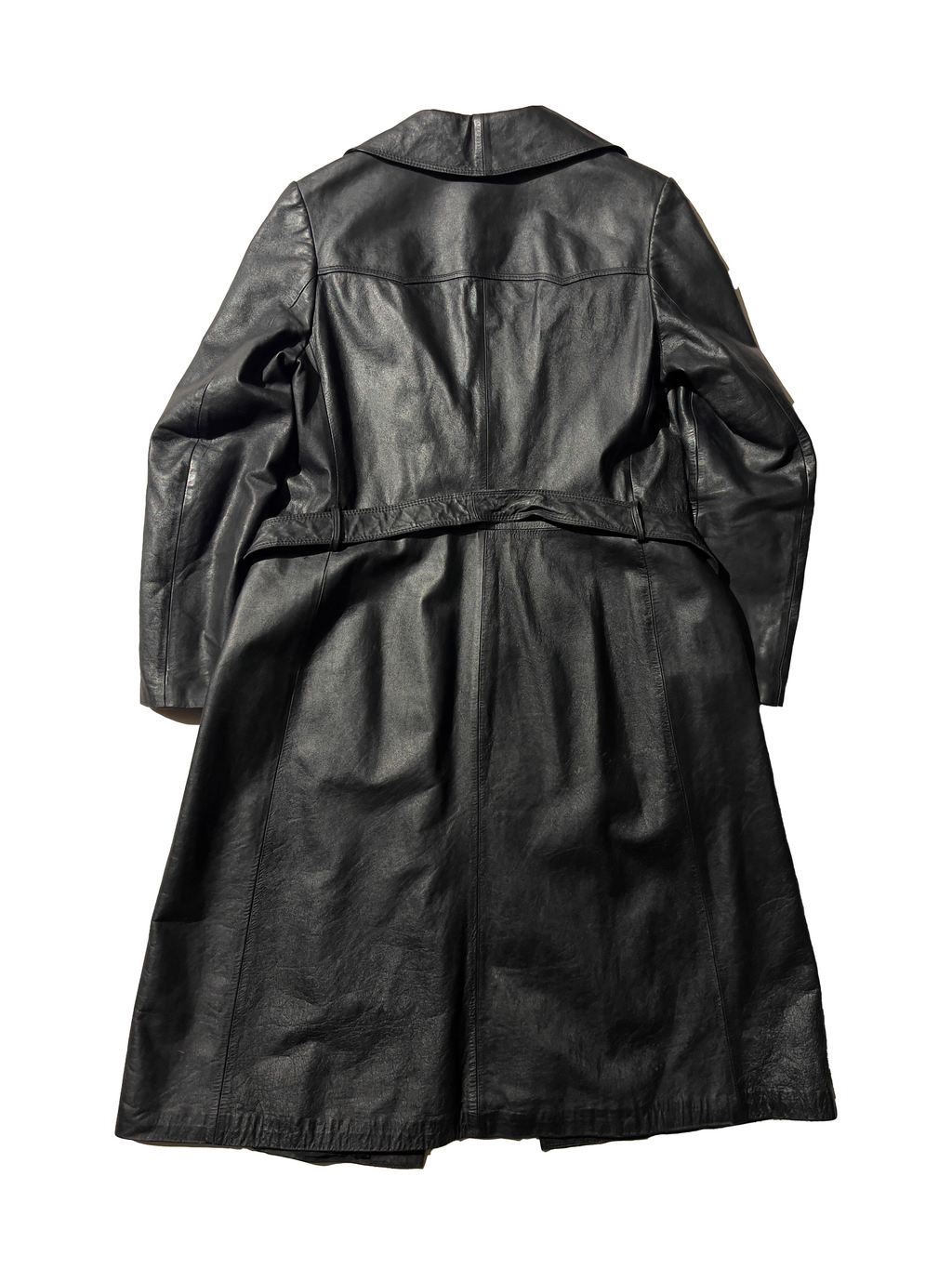 Leather trench coat