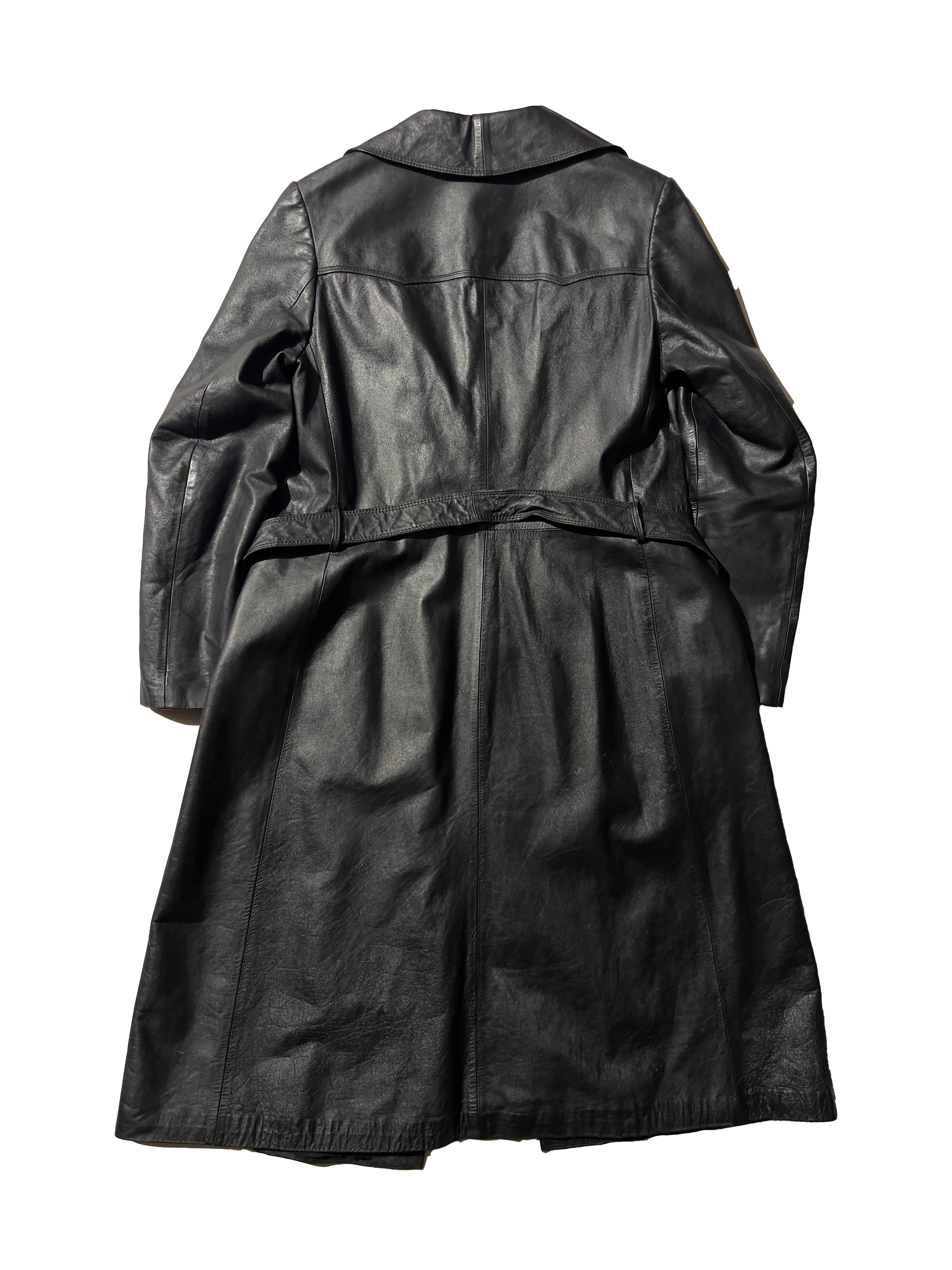 Leather trench coat